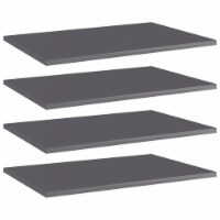 vidaXL Bookshelf Boards 4 pcs High Gloss Gray 23.6 x15.7 x0.6 Engineered Wood