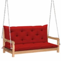 vidaXL Swing Bench with Red Cushion 47.2 Solid Teak Wood