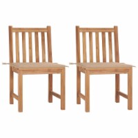 vidaXL Patio Chairs 2 pcs with Cushions Solid Teak Wood