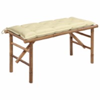 vidaXL Folding Patio Bench with Cushion 46.5 Bamboo
