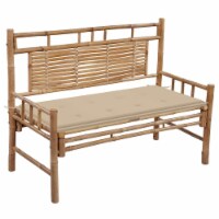 vidaXL Patio Bench with Cushion 47.2 Bamboo