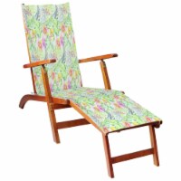 vidaXL Patio Deck Chair with Footrest and Cushion Solid Wood Acacia
