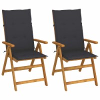 vidaXL Patio Reclining Chairs 2 pcs with Cushions Solid Acacia Wood