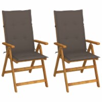 vidaXL Patio Reclining Chairs 2 pcs with Cushions Solid Acacia Wood