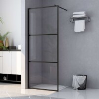 vidaXL Walk-in Shower Wall with Clear ESG Glass Black 45.3 x76.8