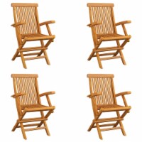 vidaXL Folding Patio Chairs 4 pcs Solid Teak Wood