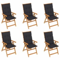 vidaXL Patio Chairs 6 pcs with Anthracite Cushions Solid Teak Wood