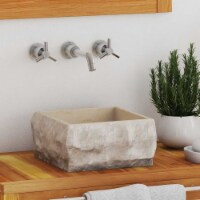 vidaXL Sink Cream 11.8 x11.8 x5.1 Marble