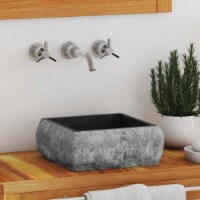 vidaXL Sink Black 11.8 x11.8 x5.1 Marble