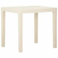 vidaXL Patio Table White 31.1 x25.6 x28.3  Plastic