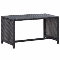 vidaXL Coffee Table Black 27.6 x15.7 x15 Poly Rattan