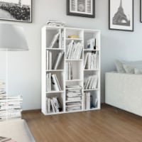 vidaXL Room Divider/Book Cabinet High Gloss White 39.4 x9.4 x55.1  Engineered Wood