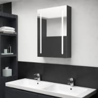 vidaXL LED Bathroom Mirror Cabinet Shining Black 19.7 x5.1 x27.6