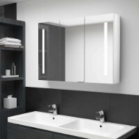vidaXL LED Bathroom Mirror Cabinet 35 x5.5 x24.4  Shining White