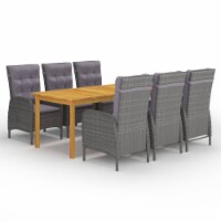 vidaXL 7 Piece Patio Dining Set Gray