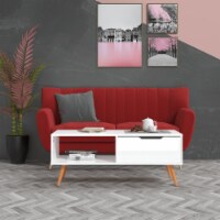 vidaXL Coffee Table High Gloss White 39.4 x19.5 x16.9 Engineered Wood