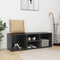 vidaXL Shoe Storage Bench Gray 41.3 x13.8 x13.8  Engineered Wood