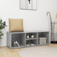 vidaXL Shoe Storage Bench Concrete Gray 41.3 x13.8 x13.8  Engineered Wood