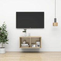 vidaXL Wall-mounted TV Stand Sonoma Oak 14.6 x14.6 x28.3 Engineered Wood
