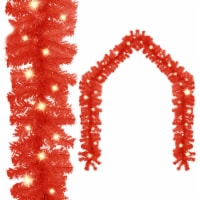 vidaXL Christmas Garland with LED Lights 16 ft Red