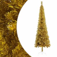 vidaXL Slim Christmas Tree Gold 5 ft
