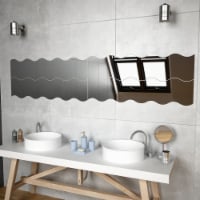 vidaXL Wall Mirrors 4 pcs 39.4 x9.1 Wave Glass