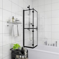 vidaXL Folding Shower Enclosure ESG 39.4 x55.1 Black
