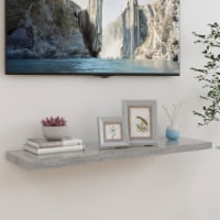 vidaXL Floating Wall Shelf Concrete Gray 35.4 x9.3 x1.5 MDF
