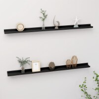 vidaXL Wall Shelves 2 pcs Black 45.3 x3.5 x1.2