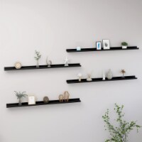 vidaXL Wall Shelves 4 pcs Black 45.3 x3.5 x1.2