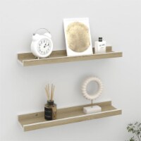 vidaXL Wall Shelves 2 pcs White and Sonoma Oak 15.7 x3.5 x1.2