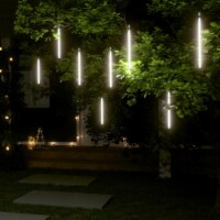 vidaXL Meteor Lights 8 pcs 1 ft Cold White 192 LEDs Indoor Outdoor