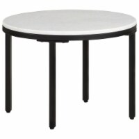 vidaXL Coffee Table White and Black Ø19.7 Real Solid Marble