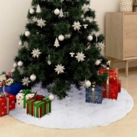 vidaXL Luxury Christmas Tree Skirt White 35.4 Faux