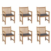 vidaXL Patio Chairs 6 pcs with Anthracite Cushions Solid Teak Wood