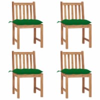 vidaXL Patio Chairs 4 pcs with Cushions Solid Teak Wood
