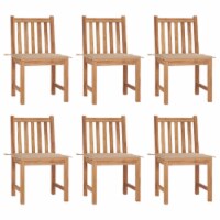 vidaXL Patio Chairs 6 pcs with Cushions Solid Teak Wood