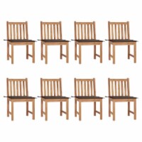 vidaXL Patio Chairs 8 pcs with Cushions Solid Teak Wood