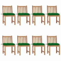 vidaXL Patio Chairs 8 pcs with Cushions Solid Teak Wood
