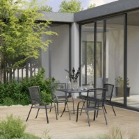 vidaXL 5 Piece Patio Dining Set Steel Anthracite