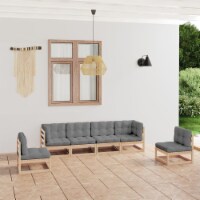 vidaXL 6 Piece Patio Lounge Set with Cushions Solid Wood Pine