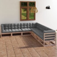 vidaXL 7 Piece Patio Lounge Set with Cushions Solid Pinewood