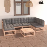 vidaXL 7 Piece Patio Lounge Set with Cushions Solid Wood Pine