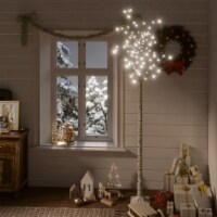 vidaXL Christmas Tree 220 LEDs 7 ft Cold White Willow Indoor Outdoor