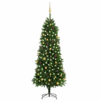 vidaXL Artificial Pre-lit Christmas Tree with Ball Set 94.5 Green