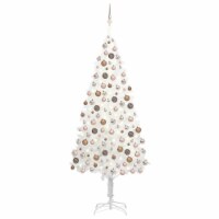 vidaXL Artificial Pre-lit Christmas Tree with Ball Set White 94.5