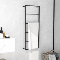 vidaXL Towel Rack Black 17.7 x3.9 x45.3 Steel