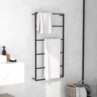 vidaXL Towel Rack Black 23.6 x3.9 x45.7 Steel