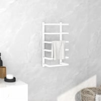 vidaXL Towel Rack White 9.4 x4.7 x18.9 Steel