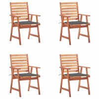 vidaXL Patio Dining Chairs 4 pcs with Cushions Solid Acacia Wood